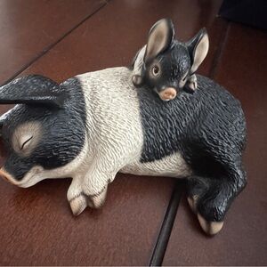 Black and White Pig figure .  Harvey Knox Collection